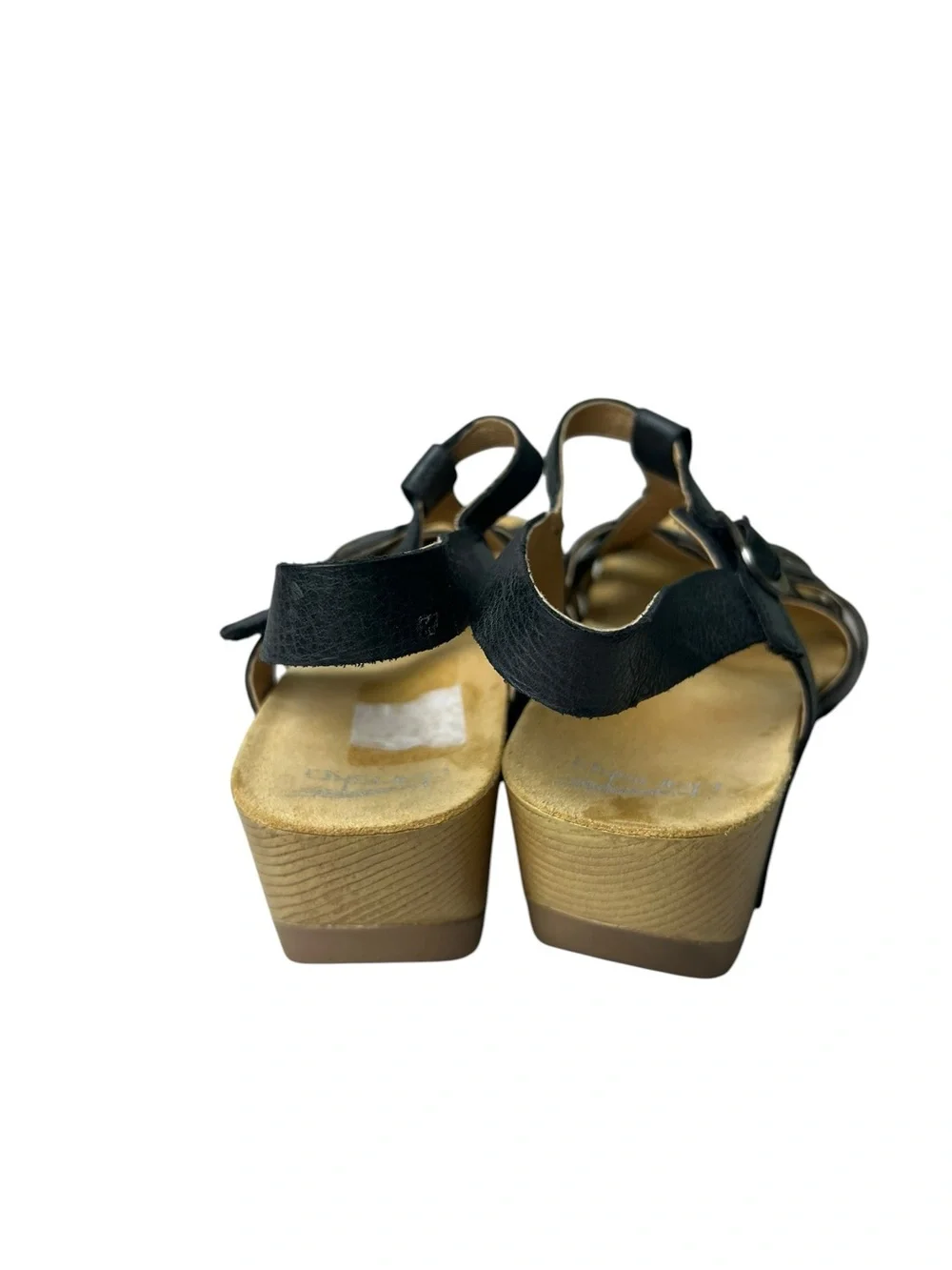 Dansko Tinley Black Leather Wedge Strappy Fisherman Sandals Size 41 (10.5-11)